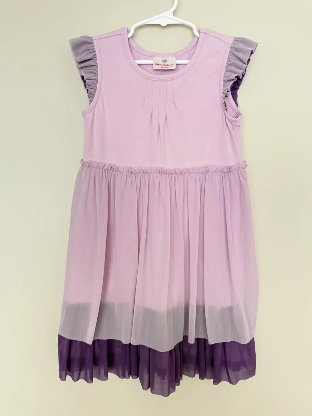 Hanna Andersson Lavender Layered Party Dress with Deep Purple Hem Size 4